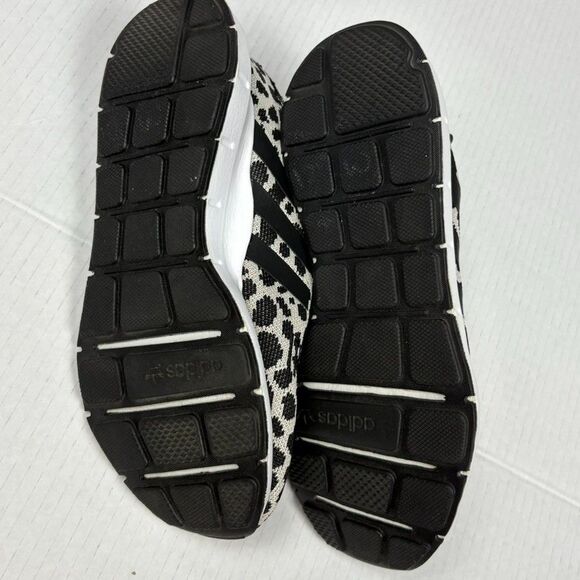 Adidas Swift Run Women’s 6.5 Leopard Print BD7962 Black White Knit Sneakers - Picture 7 of 8